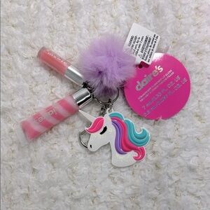 Claire's Unicorn Keychain with Pink and Blue Accents